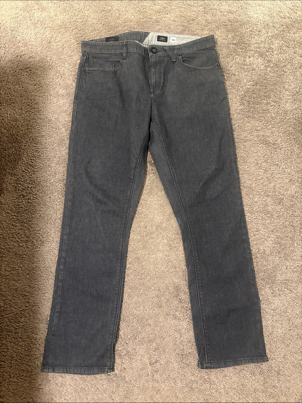 Volcom Men's Dark Gray Straight Jeans